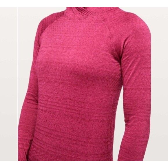 Lululemon Rest Less Hoodie 6 Textured Pullover Pink Body Skimming Running Gym - Picture 3 of 12